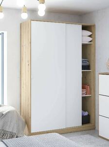 Guardaroba con ripiani regolabili bianco e rovere nodi 120x200h cm - Adrenalin