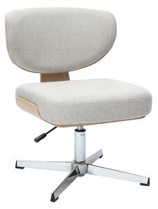 Sedia da ufficio in tessuto effetto velluto beige testurizzato e legno chiaro quercia HANZ
