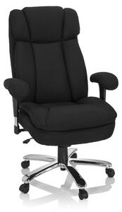 Sedia da ufficio XXL modello BUILDER I, rivestita in tessuto nero, con altezza regolabile