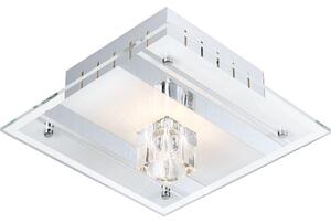 Lampada a soffitto decorativa, metallo verniciato, vetro satinato, modello Esto Diamantis, codice 40100