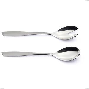 Coppia insalata Eleven Twin, acciaio 18.10 aisi 304 lucida con manici satinati, lunghezza 253 mm