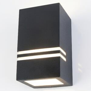 Grafner® Lampada da parete in acciaio inossidabile 5142, luce diffusa verso il basso, colore nero