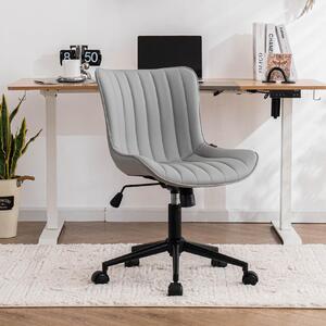 Sedia da ufficio ergonomica, in ecopelle, con altezza regolabile, portata massima di 136 kg, colore grigio