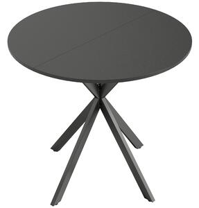 HOMCOM Tavolo da cucina rotondo, 80 cm, piano compatto, pannello truciolare, metallo, Nero | Aosom Italy