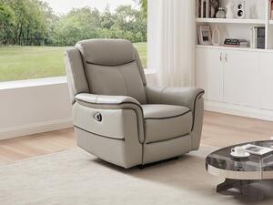 Poltrona relax elettrica in Pelle Grigio - ADELIO