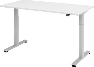 Scrivania elettrica bümö XMST - Finitura: bianco, struttura: argento, dimensioni: 160 x 80 cm