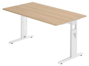 Bümö Scrivania Serie-O - Struttura: Bianca, Finitura: Noce, Dimensioni: 140 x 80 cm