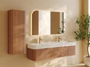 Colonna da bagno sospesa in legno massello Naturale chiaro H110 cm - BULMAS