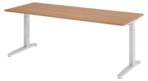 Scrivania della serie bümö XB - Struttura: argento, finitura: noce, dimensioni: 200 x 80 cm
