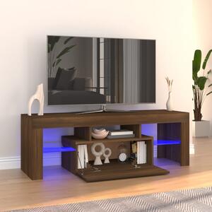 Mobile Porta TV con Luci LED Rovere Marrone 120x35x40 cm