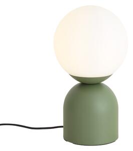 Lampada da tavolo Hotel Chic verde con vetro opalino - Pallon Trend