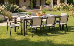 Tavolo da giardino allungabile 8-10 posti 150/220x90cm marrone - Abbaviva