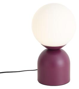 Lampada da Tavolo Hotel Chic Viola con Vetro Opale - Pallon Trend