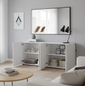 Credenza bianco lucida 180x38x79h cm 4 ante - Amacord