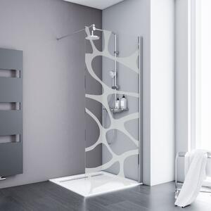 Schulte Walk In shower screen Alexa Style 2.0, vetro di sicurezza temperato da 6 mm, tipo di vetro: Wave 2 decor incl. rivestimento Fixil, colore profilo: chrome look, dimensioni: 90 x 200 cm