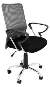 Sedia da ufficio grigia, dimensioni 51,50 x 113 x 63,50 cm, con ruote e schienale reclinabile