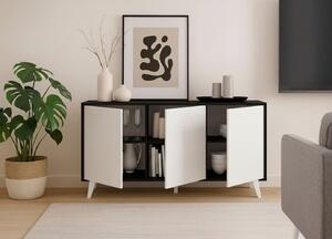 Credenza antracite e bianca 153x39x72h cm 3 ante - Annina