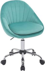 Sedia da ufficio ergonomica WOLTU, sedia da trucco, sedia da scrivania con portata massima di 150 kg, in velluto: Colore: turchese