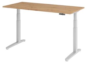 Scrivania elettrica bümö XBHM - Struttura: argento, dimensioni: 160 x 80 cm, decorazione: rovere nodoso