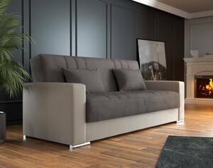 Divano letto matrimoniale beige e grigio 230x96cm - Arix
