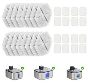 PawHut 16 pz Filtro Fontana Acqua Gatto, Dispenser d'Acqua Filtrata per Gatti e Cani, Sistema di Filtrazione Triplo, Bianco | Aosom Italy