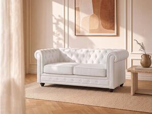 Divano 2 posti in Similpelle Bianco - CHESTERFIELD