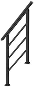 Outsunny Ringhiera per Scale 95 cm Corrimano per Scale con Kit di Installazione Angolo Regolabile per 1-3 Gradini Nero | Aosom Italy