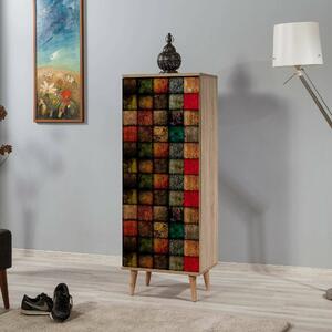 Scarpiera design legno e multicolore 50x135h cm in legno - Giadeite