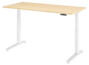 Scrivania elettrica bümö XBHM - Decorazione: acero, dimensioni: 160 x 80 cm, struttura: bianco/alluminio lucido