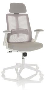 Sedia da ufficio VENDO W, grigia, in tessuto/rete, con braccioli pieghevoli, ergonomica