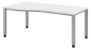 Scrivania bümö Serie Q - Finitura: bianco, struttura: argento, dimensioni: 180 x 100 cm