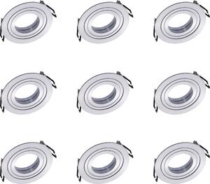 Set di 9 spot da soffitto Oktaplex orientabili Ø 80mm alluminio Lyon tondo compatibile con modulo LED GU10