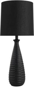 HOME DELUXE Grande lampada da tavolo con paralume in tessuto MELVA - Nero | Lampada da tavolo Lampada da scrivania Lampada da comodino
