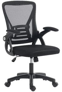 HOMCOM Sedia da Ufficio Ergonomica Girevole con Braccioli Ribaltabili, Altezza Regolabile, in Rete Traspirante, Nero | Aosom Italy