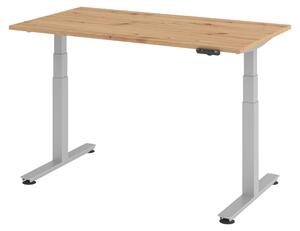 Scrivania elettrica bümö modello XDSM - Struttura: argento, finitura: rovere nodato, dimensioni: 140 x 80 cm