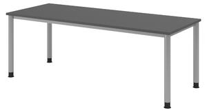 Scrivania bümö Serie H - Struttura: argento, finitura: grafite, dimensioni: 200 x 80 cm