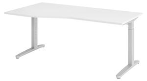 Scrivania bümö serie XB - Decorazione: bianco, struttura: argento, dimensioni: 180 x 100 cm