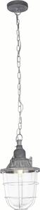 Lampada a sospensione brillante grigio cemento metallo vetro accorciabile Ø 21,5cm design industriale