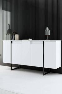 Credenza bianca e nera 160x35x80h cm 4 ante - Arta