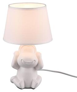 Lampada da tavolo, Vetroceramica, tessuto, bianca, altezza 27 cm