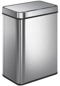 HOMCOM Cestino con sensore 50 L con coperchio a chiusura soft, cestino per cucina automatico in acciaio inossidabile, argento | Aosom Italy