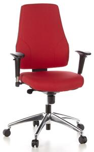 Sedia da ufficio, colore rosso, regolazione continua dell'altezza, design ergonomico