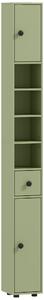 Kleankin Colonna contenitore armadio alto per bagno 1 cassetto 4 mensole regolabili e 2 armadietti 20 x 20 x 180 cm verde | Aosom Italy