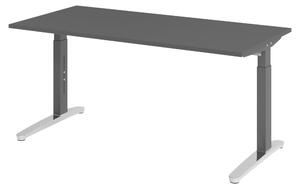 Scrivania bümö serie XB - Dimensioni: 160 x 80 cm, finitura: grafite, struttura: grafite/alluminio lucido