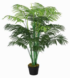 Outsunny Palma artificiale 125cm Grande pianta artificiale con 18 foglie in vaso per soggiorno balcone | Aosom Italy