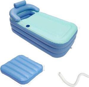 Piscina gonfiabile leggera - 1,5 metri - Isolata - Piscina per bagni di ghiaccio - Piscina pieghevole - Blu - Cuscini e tubo di scarico inclusi