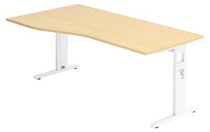 Bümö Scrivania Serie-O - Decorazione: acero, dimensioni: 180 x 100 cm, struttura: bianco