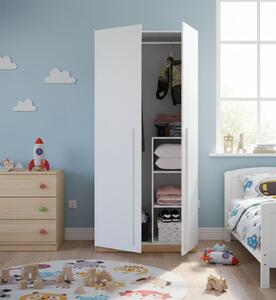 Guardaroba in legno rovere nodi e bianco 90x200h cm - Alpine