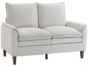 HOMCOM Divano 2 posti 146 cm, divano in chenille con imbottitura a doppio strato, cuscino a molle, seduta profonda, schienale alto, bianco crema | Aosom Italy