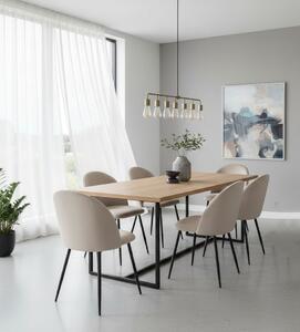 Set di 6 sedie eleganti imbottite in velluto grigio chiaro - Achito